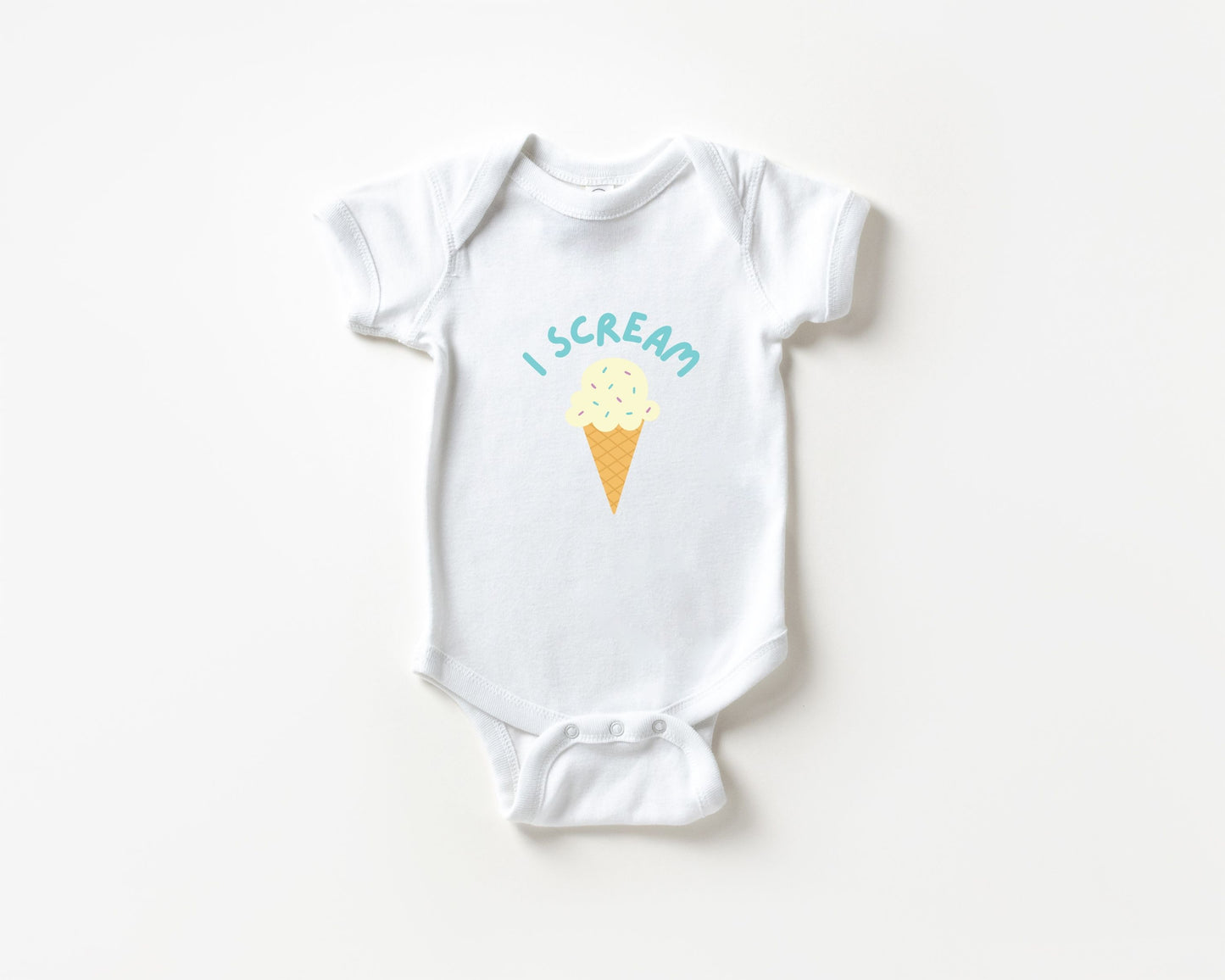 I Scream Ice Cream Cone Baby Bodysuit