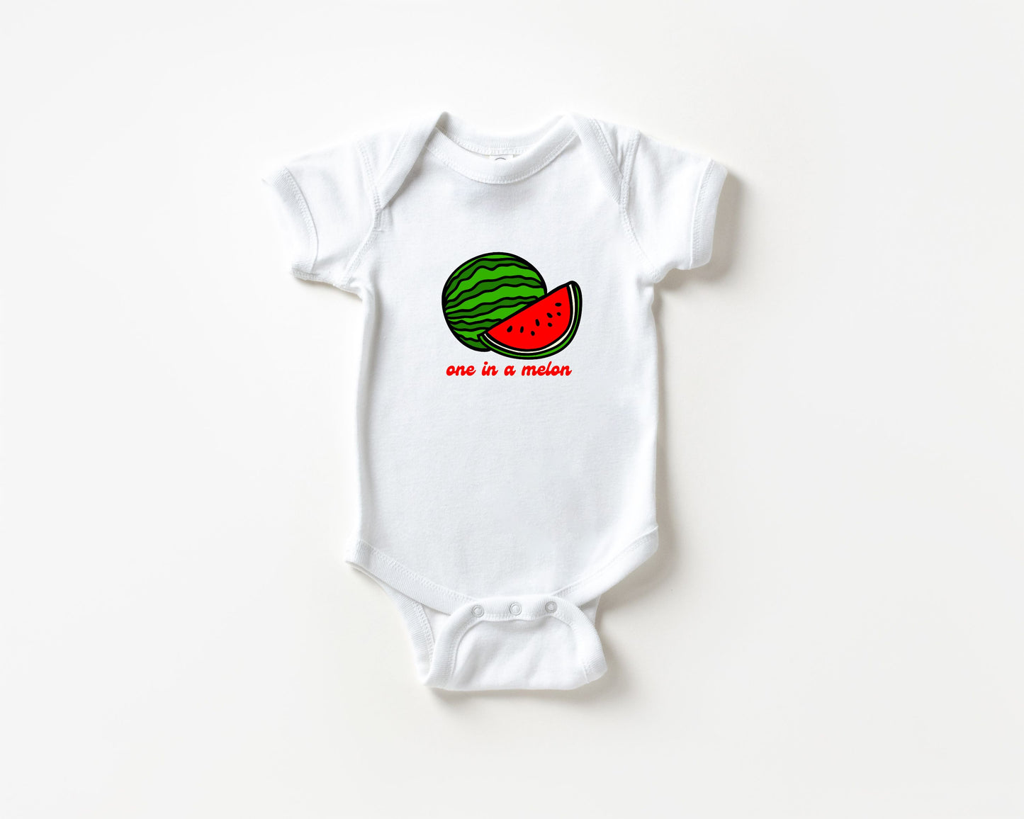 One In A Melon Watermelon Baby Bodysuit