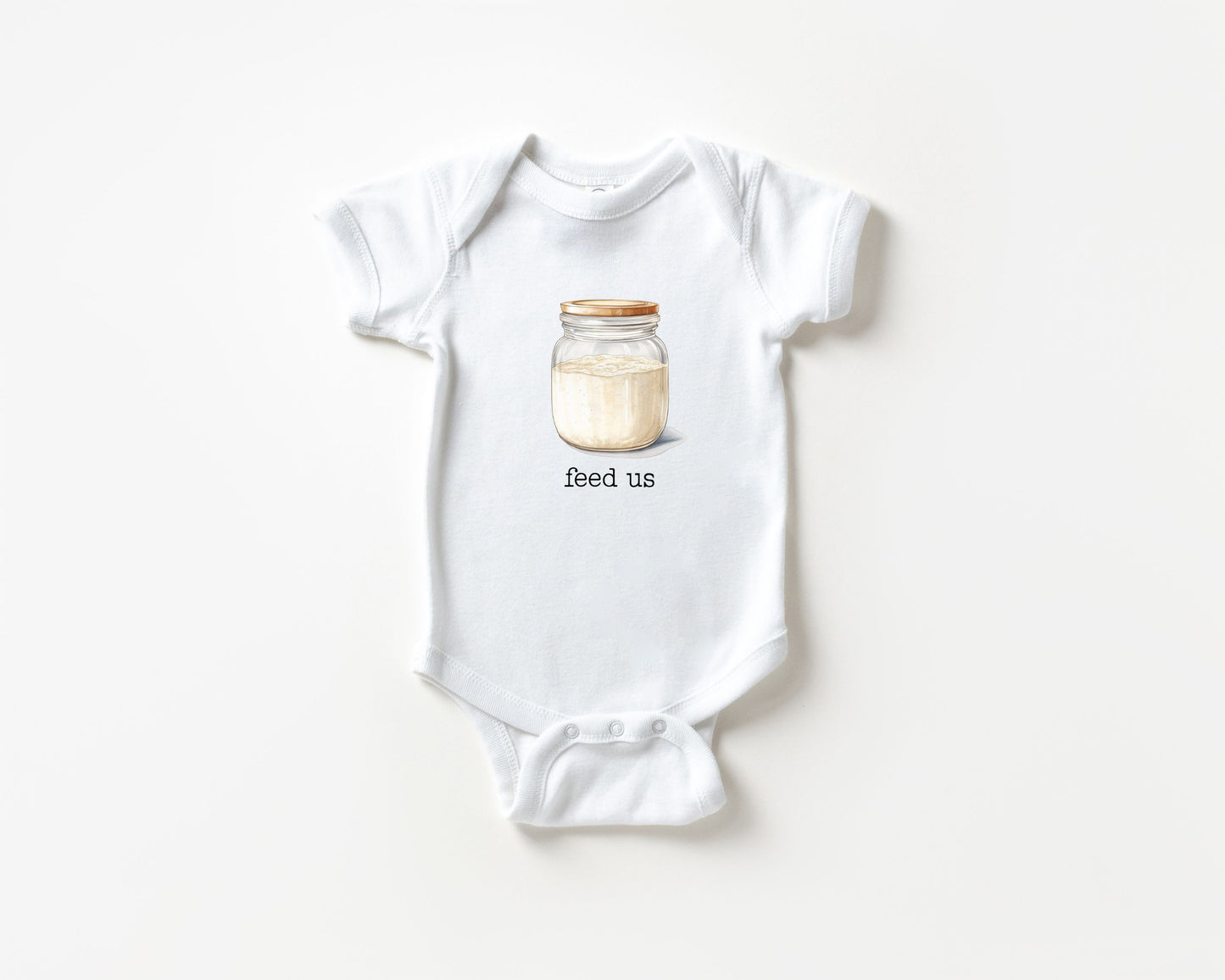 Feed Us Sourdough Bread Starter Baby Bodysuit