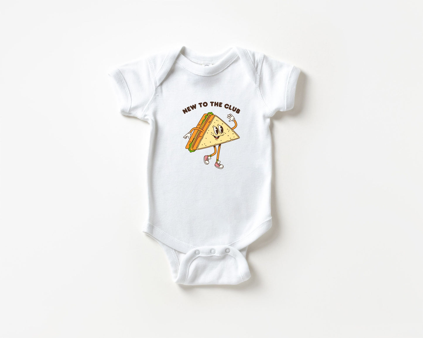 New To The Club Retro Style Baby Bodysuit