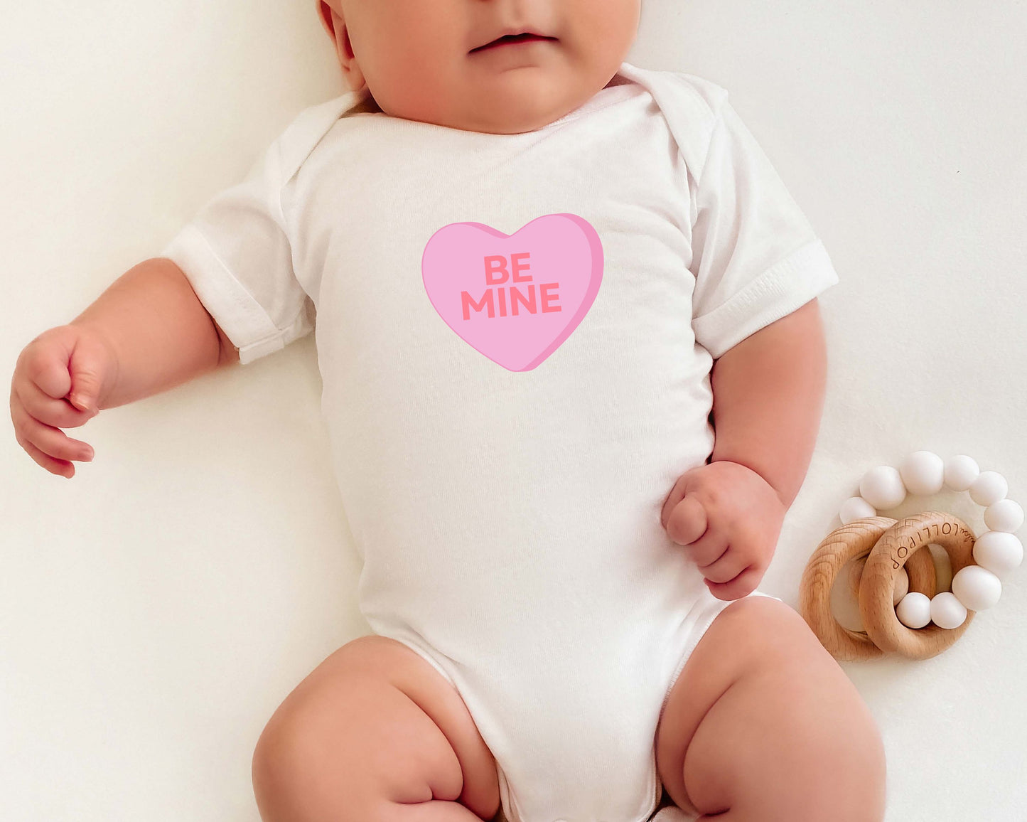 Be Mine Valentine's Day Conversation Candy Heart Baby Bodysuit