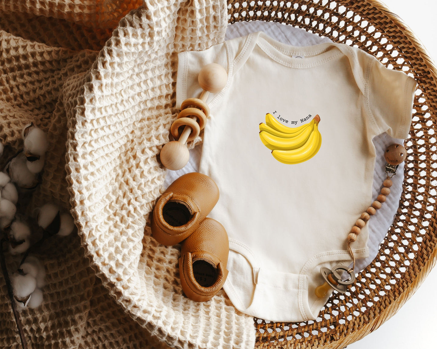 I Love My Nana Banana Baby Bodysuit