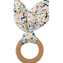 Load image into Gallery viewer, Floral Bunny Ear Teether Ring