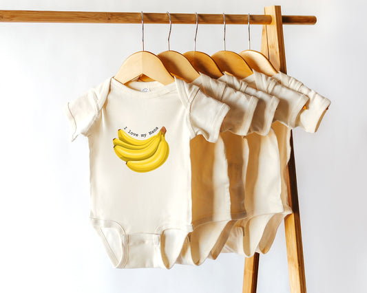 I Love My Nana Banana Baby Bodysuit
