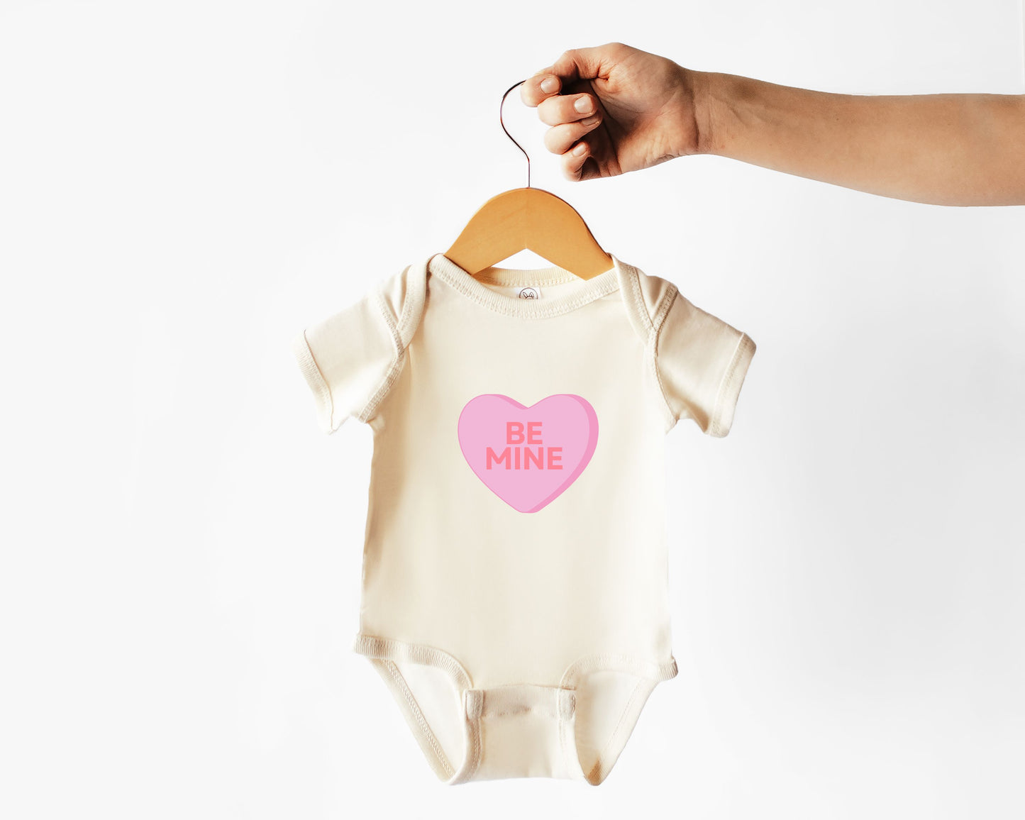 Be Mine Valentine's Day Conversation Candy Heart Baby Bodysuit