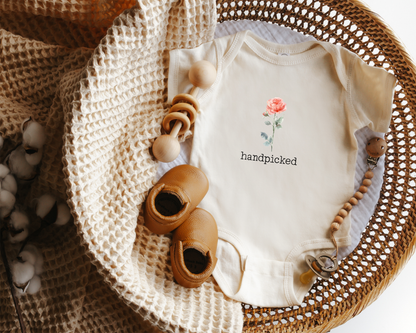 Rose June Birth Flower Baby Bodysuit