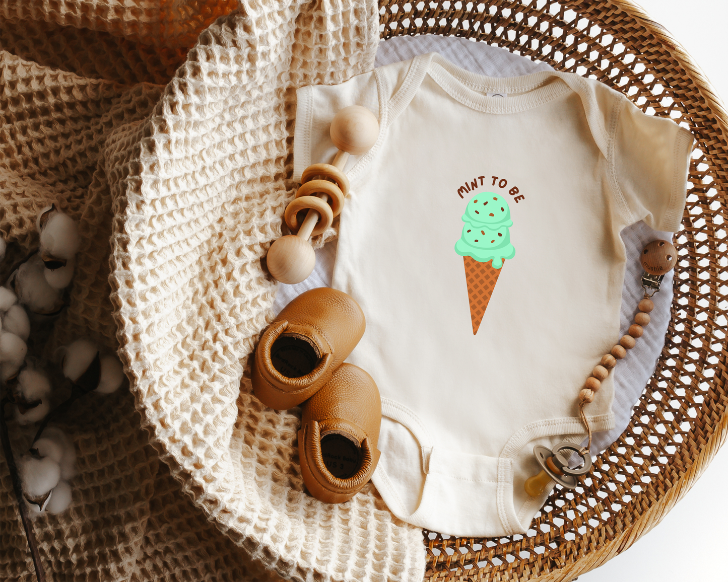 Mint To Be Ice Cream Baby Bodysuit