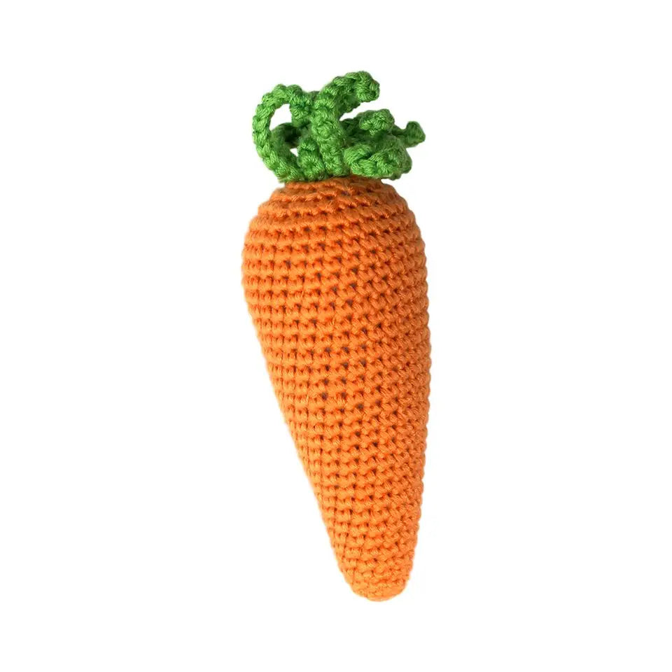 Carrot Hand Crocheted Baby Rattle