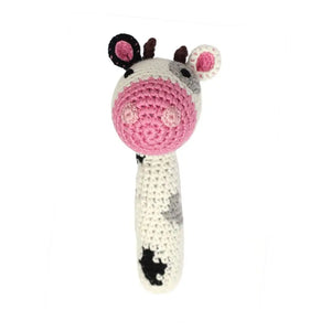 Cow Hand Crocheted Baby Rattle