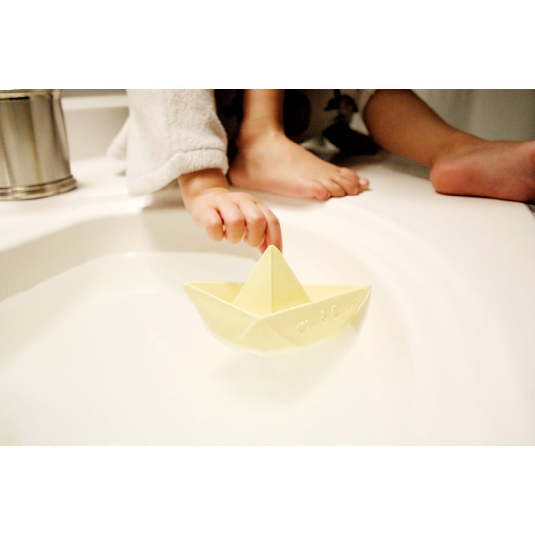 Origami Boat Bath Toy, Pale Yellow