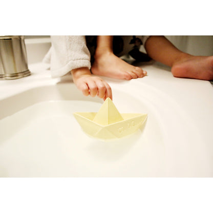 Origami Boat Bath Toy, Pale Yellow