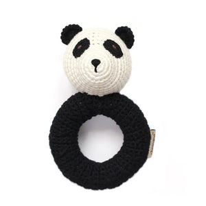 Panda Hand Crocheted Baby Rattle