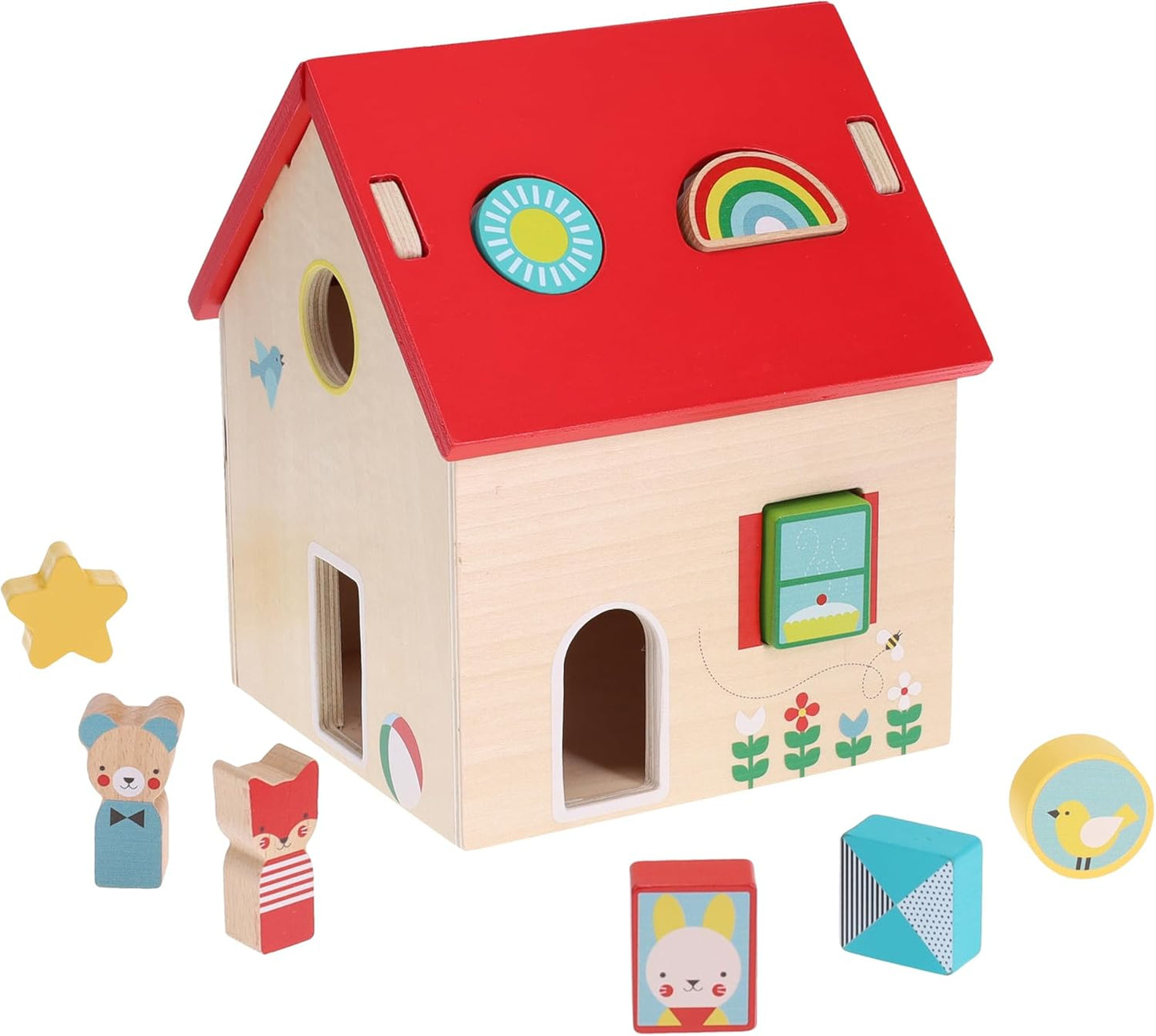 Shape Sorter Wooden House Play Set