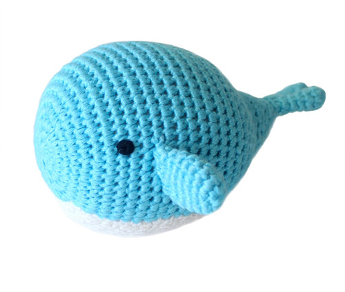 Whale Hand Crocheted Baby Rattle