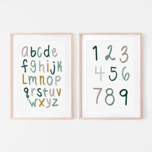 Forest Alphabet & Numbers Print (Set of 2)